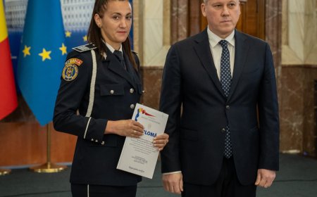 Polițista din Galicea Mare a fost premiată de ministrul Cătălin Predoiu