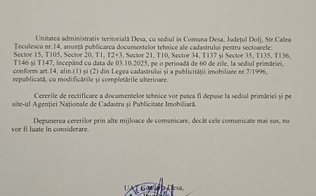 Comunicat de presă Primăria Desa