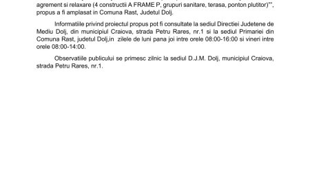 Anunț de interes public Primăria Rast