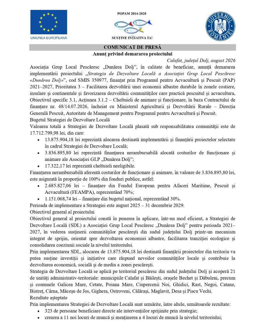 Comunicat de presă